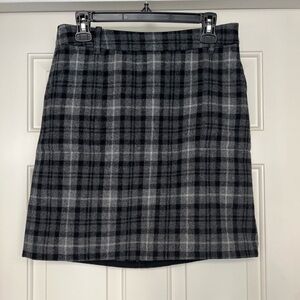 Eddie Bauer Mercer Fit Skirt Womens 2 Wool Plaid Dark Academia Preppy Professor